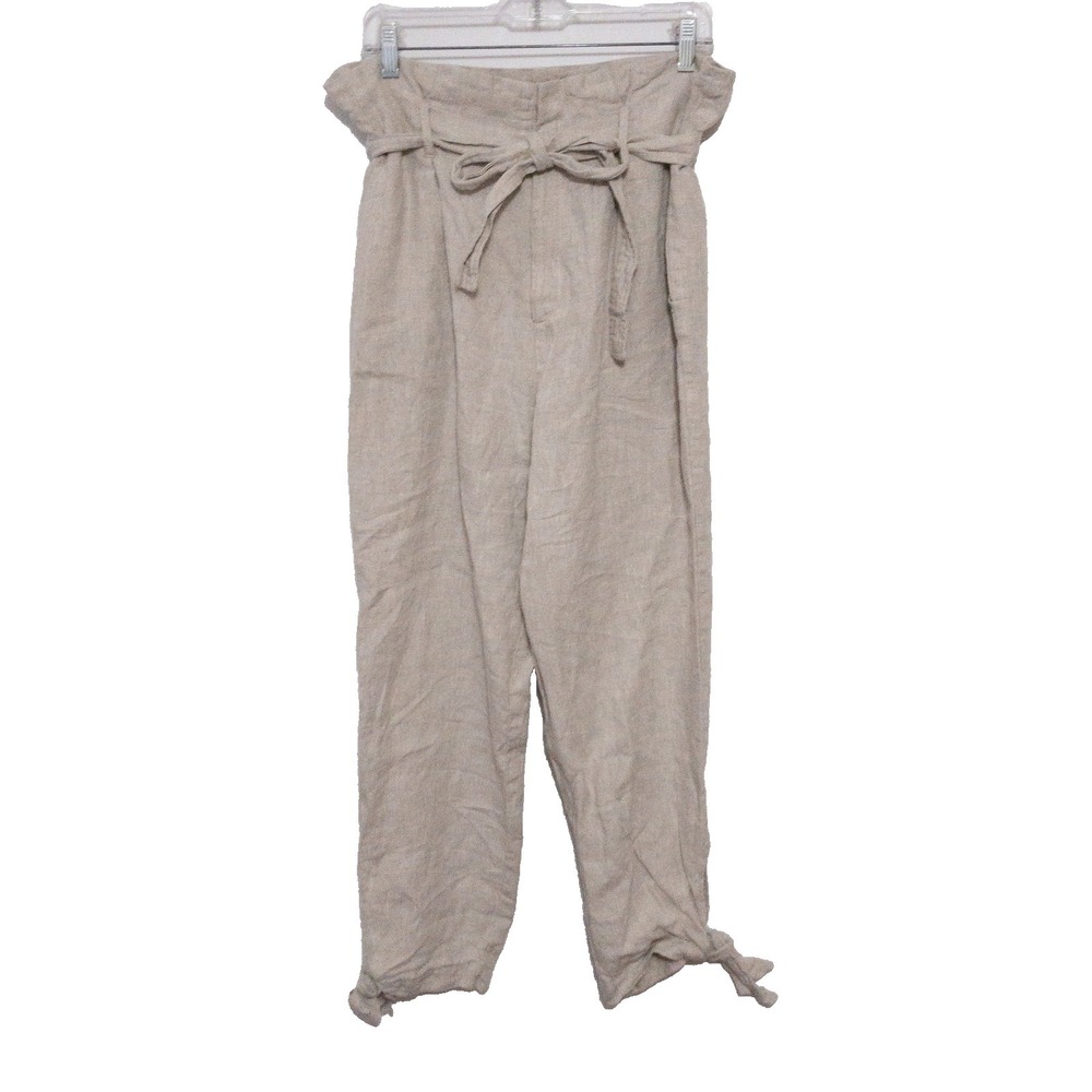 Reformation Linen Pants Womens Size 12 (35x26) Beige Tie Casual Neutral Norman
